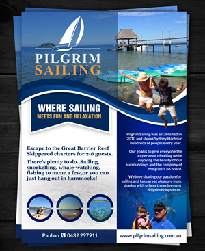 Flyer Design by ESolz Technologies for Pilgrim Sailing Pty Ltd | Design #4871871