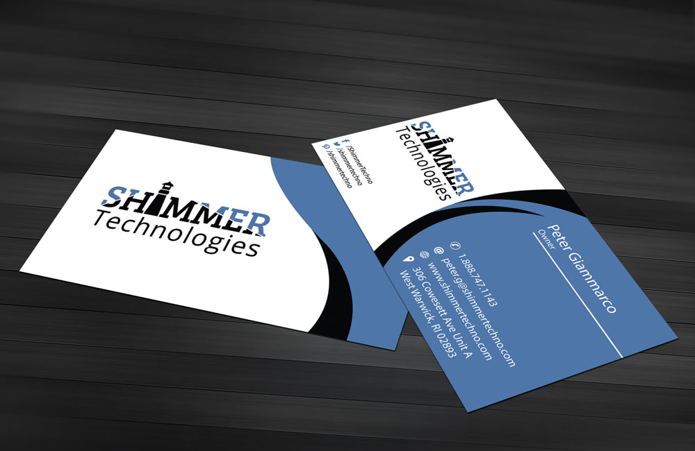 Business Card Design by HollyBlue Studio for Shimmer Technologies | Design #4895566