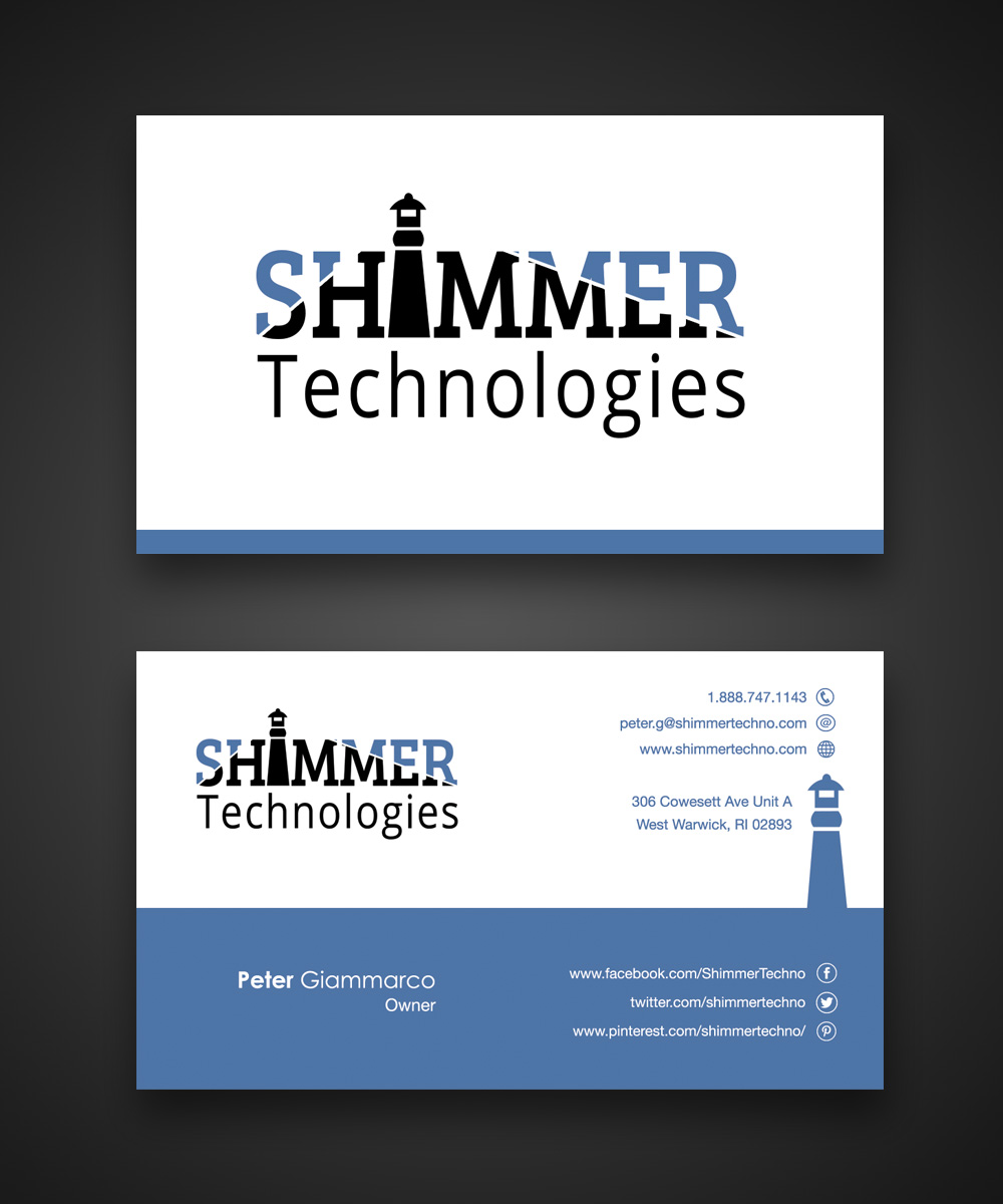 Business Card Design by Satyajit Sil Creations for Shimmer Technologies | Design #4927772