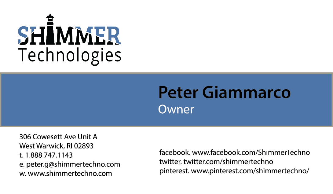 Design de Carte de Visite par Blue Studio pour Shimmer Technologies | Design #4860182