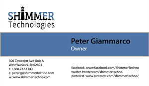 Design de Carte de Visite par Blue Studio pour Shimmer Technologies | Design : #4860182