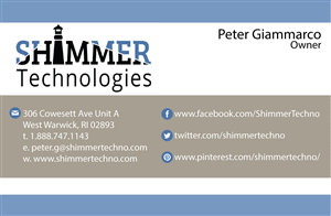Visitenkarten-Design von Ranganadharmasiri für Shimmer Technologies | Design #4865289