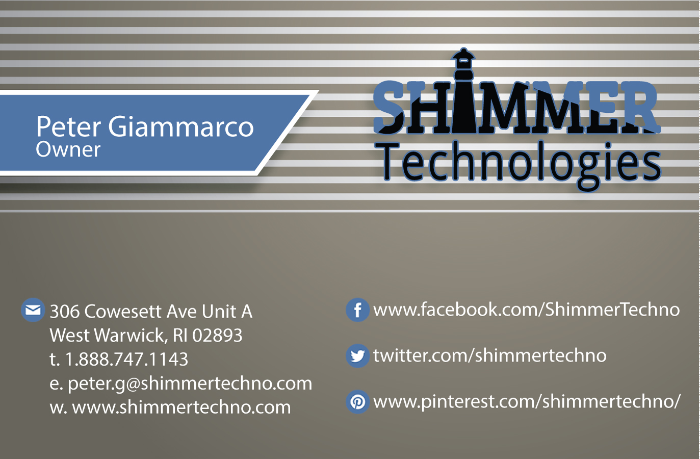 Diseño de Tarjeta de Presentación por Ranganadharmasiri para Shimmer Technologies | Diseño #4865715