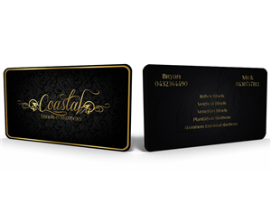 Business Card Design by Hardcore Design for Coastal Blinds & Shutters | Design #4863237