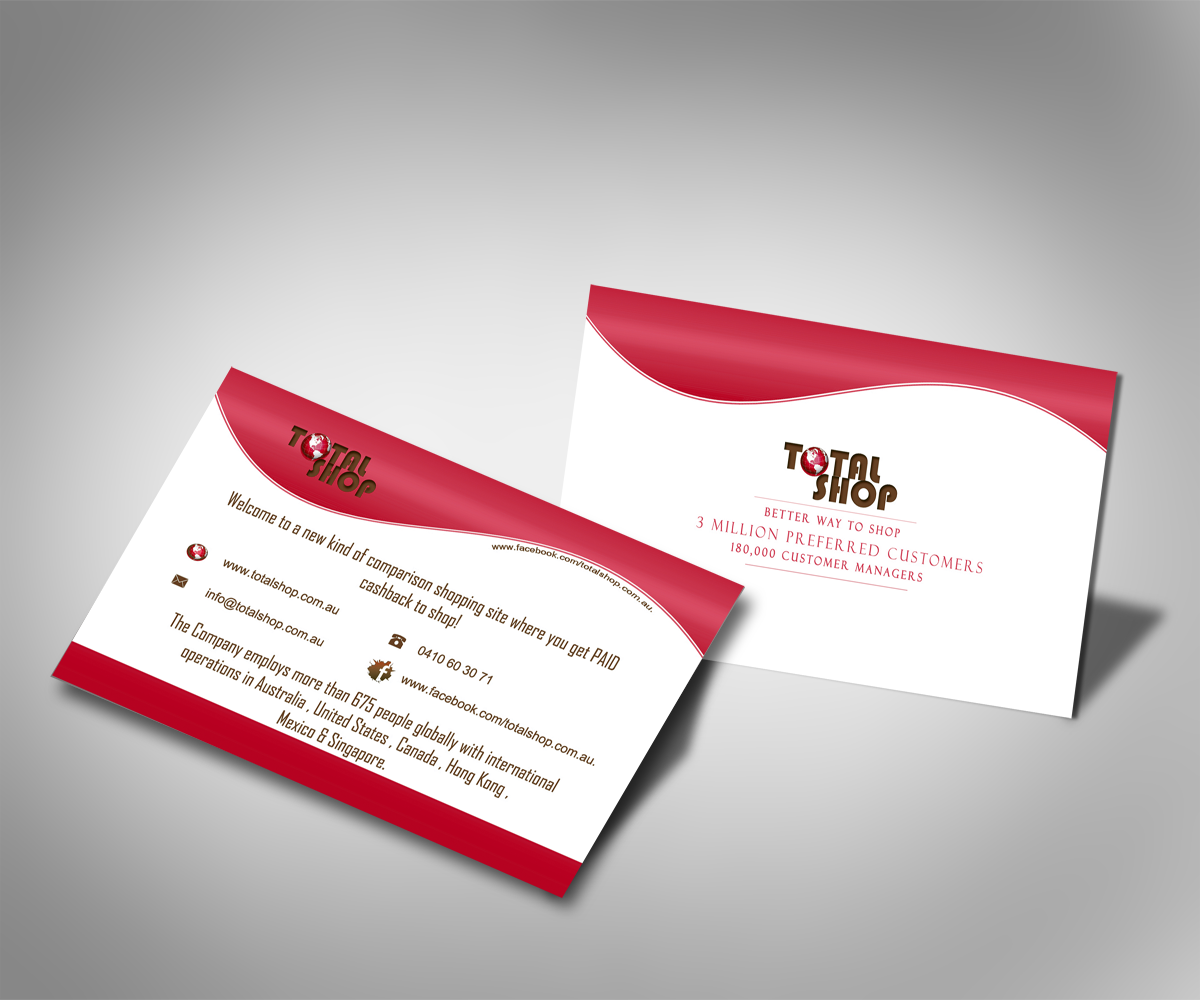 Business Card Design by jonesdaniel for Totalshop.com.au | Design #4916308