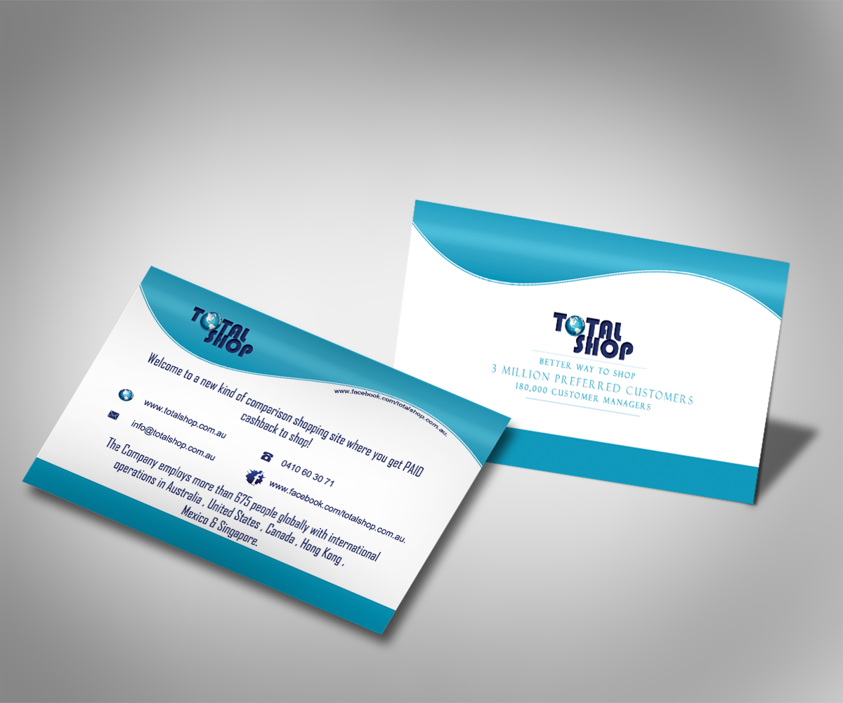 Business Card Design by jonesdaniel for Totalshop.com.au | Design #4922563