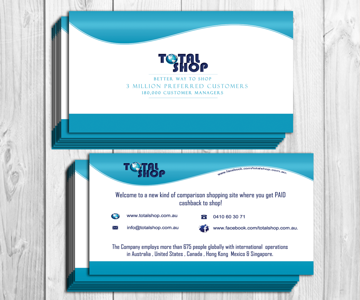Business Card Design by jonesdaniel for Totalshop.com.au | Design #4933697