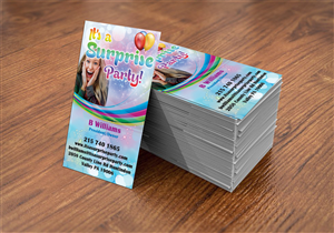 It's a Surprise Party Business Card Design | Business Card Design by Hardcore Design