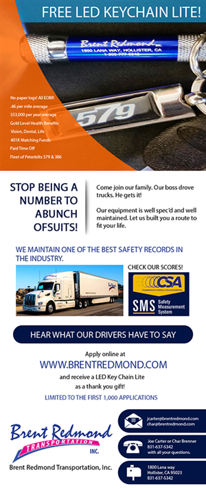 Graphic Design by BlueCapricon for Brent Redmond Transportation, Inc. | Design #4881913