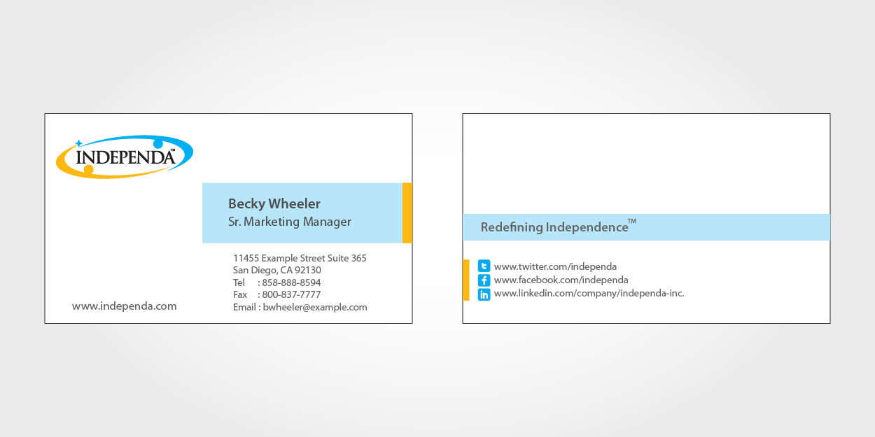 Business Card Design by 1st for Independa | Design #1379373