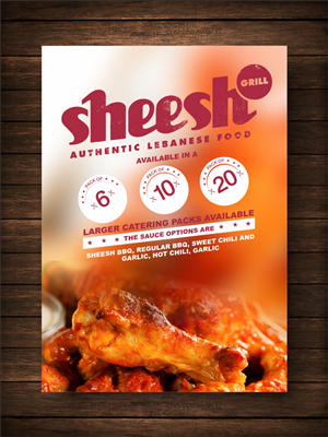 Chicken Wing A0 and A4 Poster | Design de Poster par cb1318