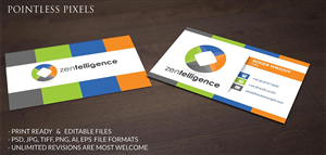 Business Card Design by Pointless Pixels India for Zentelligence | Design: #4964979