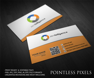 Business Card Design by Pointless Pixels India for Zentelligence | Design: #4965211