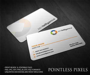 Business Card Design by Pointless Pixels India for Zentelligence | Design: #4965227