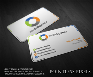 Business Card Design by Pointless Pixels India for Zentelligence | Design: #4967076