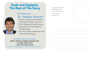Continuing education invitation | Postcard Design by INGA DESIGN