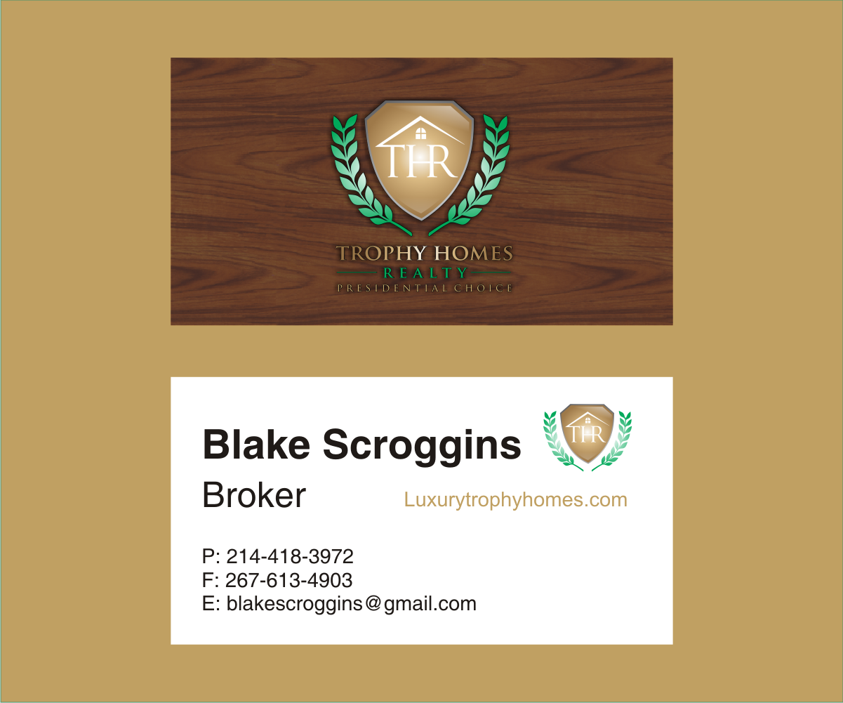 Business Card Design by axa for Trophy Homes Realty, LLC | Design #5046056