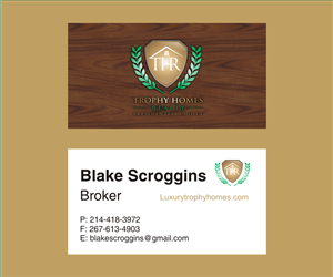 Diseño de Tarjeta de Presentación por axa para Trophy Homes Realty, LLC | Diseño: #5046056