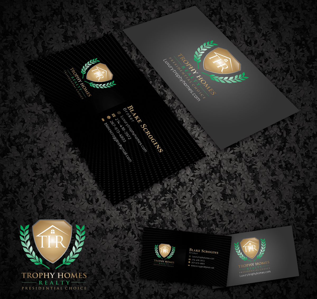 Business Card Design by Riz' for Trophy Homes Realty, LLC | Design #4991965