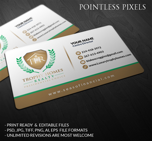 Diseño de Tarjeta de Presentación por Pointless Pixels India para Trophy Homes Realty, LLC | Diseño: #4995433