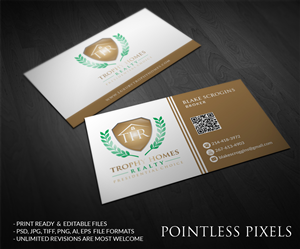 Diseño de Tarjeta de Presentación por Pointless Pixels India para Trophy Homes Realty, LLC | Diseño: #4997540