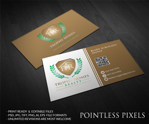 Diseño de Tarjeta de Presentación por Pointless Pixels India para Trophy Homes Realty, LLC | Diseño: #4997544