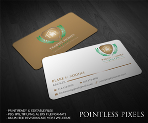 Business Card Design by Pointless Pixels India for Trophy Homes Realty, LLC | Design #4997554