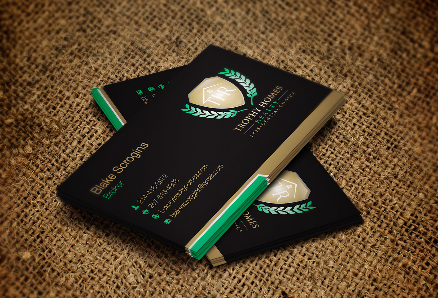 Diseño de Tarjeta de Presentación por Lanka Ama para Trophy Homes Realty, LLC | Diseño #4992435