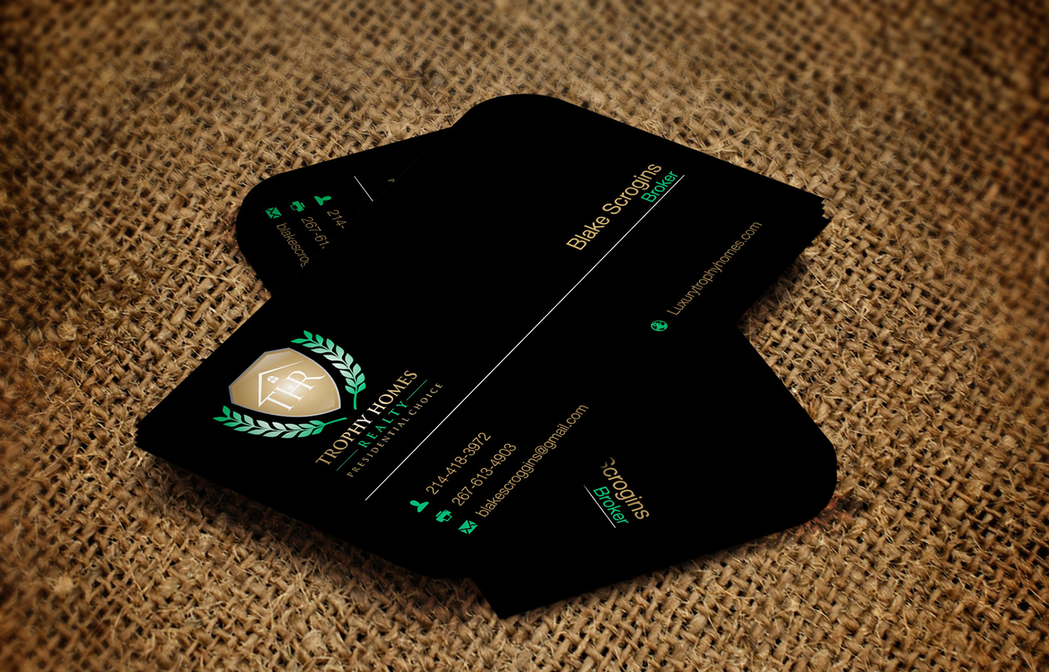 Business Card Design by Lanka Ama for Trophy Homes Realty, LLC | Design #4992437