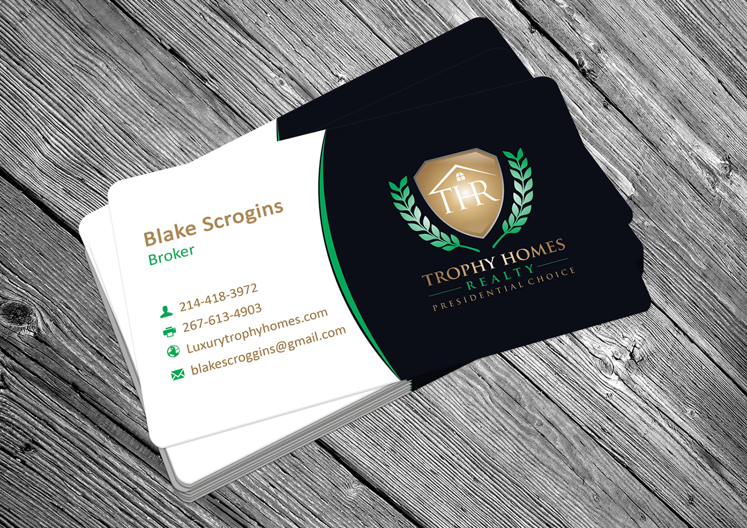 Diseño de Tarjeta de Presentación por Lanka Ama para Trophy Homes Realty, LLC | Diseño #4992438