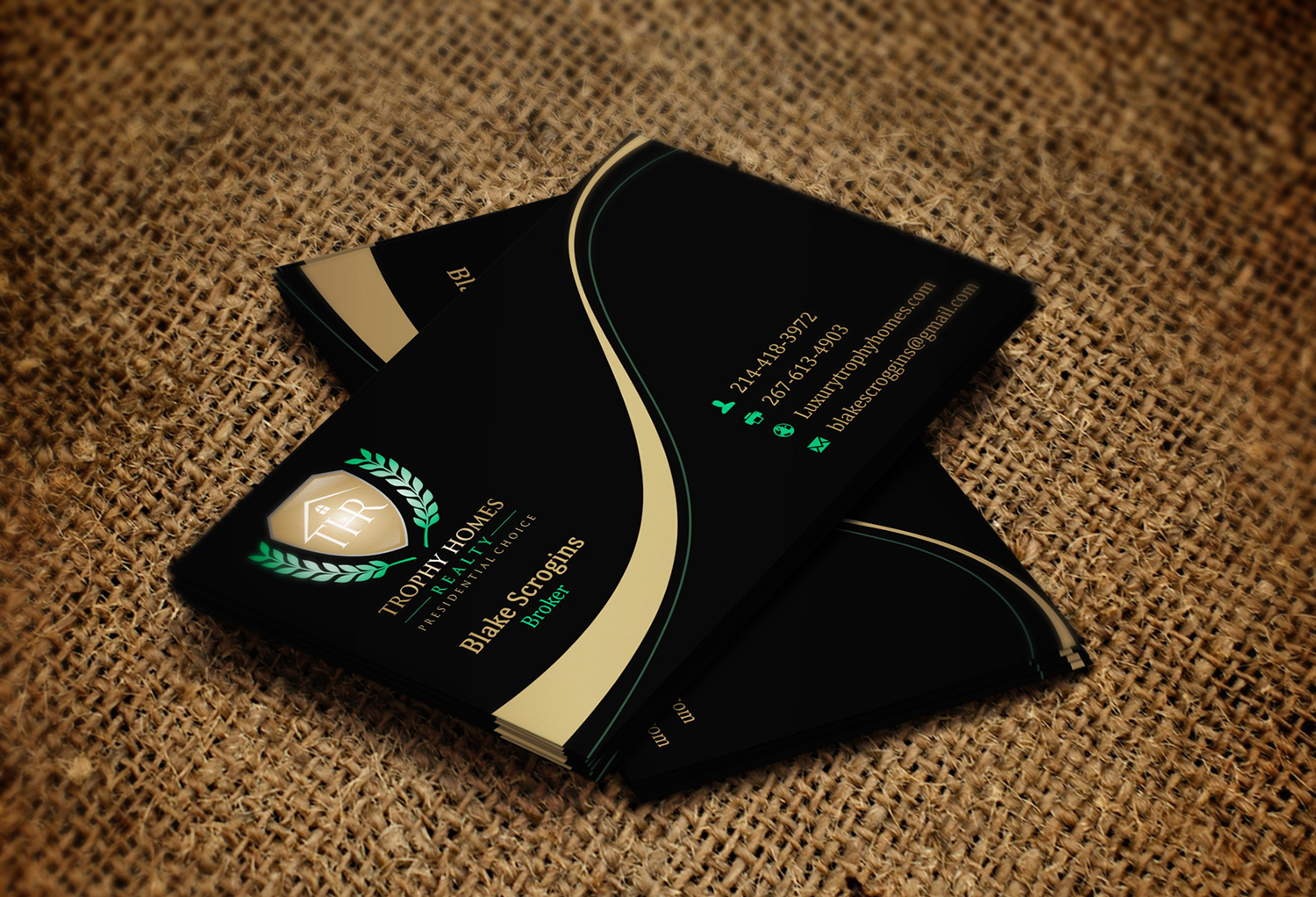 Business Card Design by Lanka Ama for Trophy Homes Realty, LLC | Design #4992442