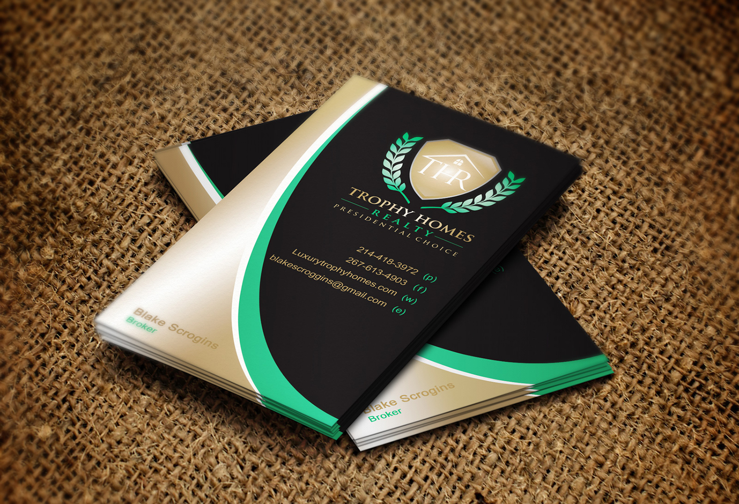 Design de Carte de Visite par Lanka Ama pour Trophy Homes Realty, LLC | Design #4992443