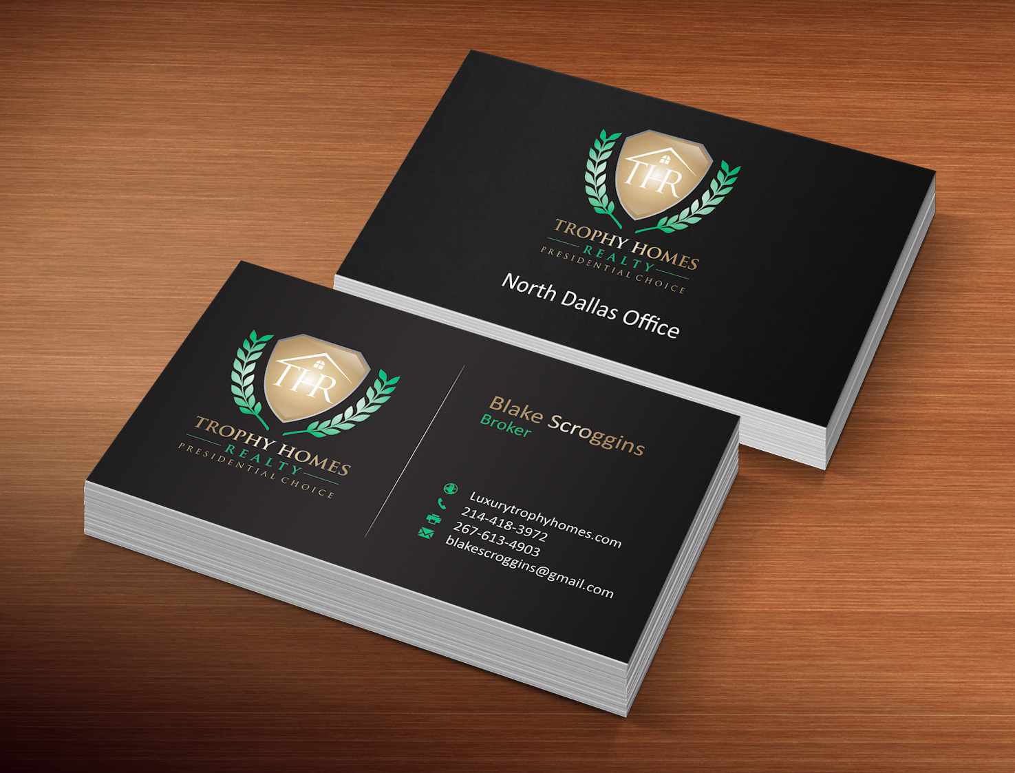 Business Card Design by Lanka Ama for Trophy Homes Realty, LLC | Design #5111446