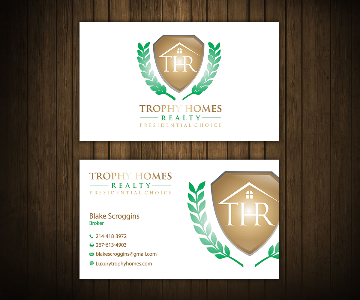 Business Card Design by Stylez Designz for Trophy Homes Realty, LLC | Design #5111715