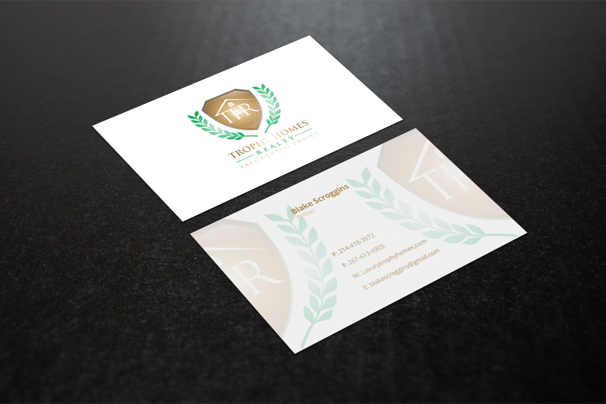 Business Card Design by Verified artistry (Design garden) for Trophy Homes Realty, LLC | Design #5061996