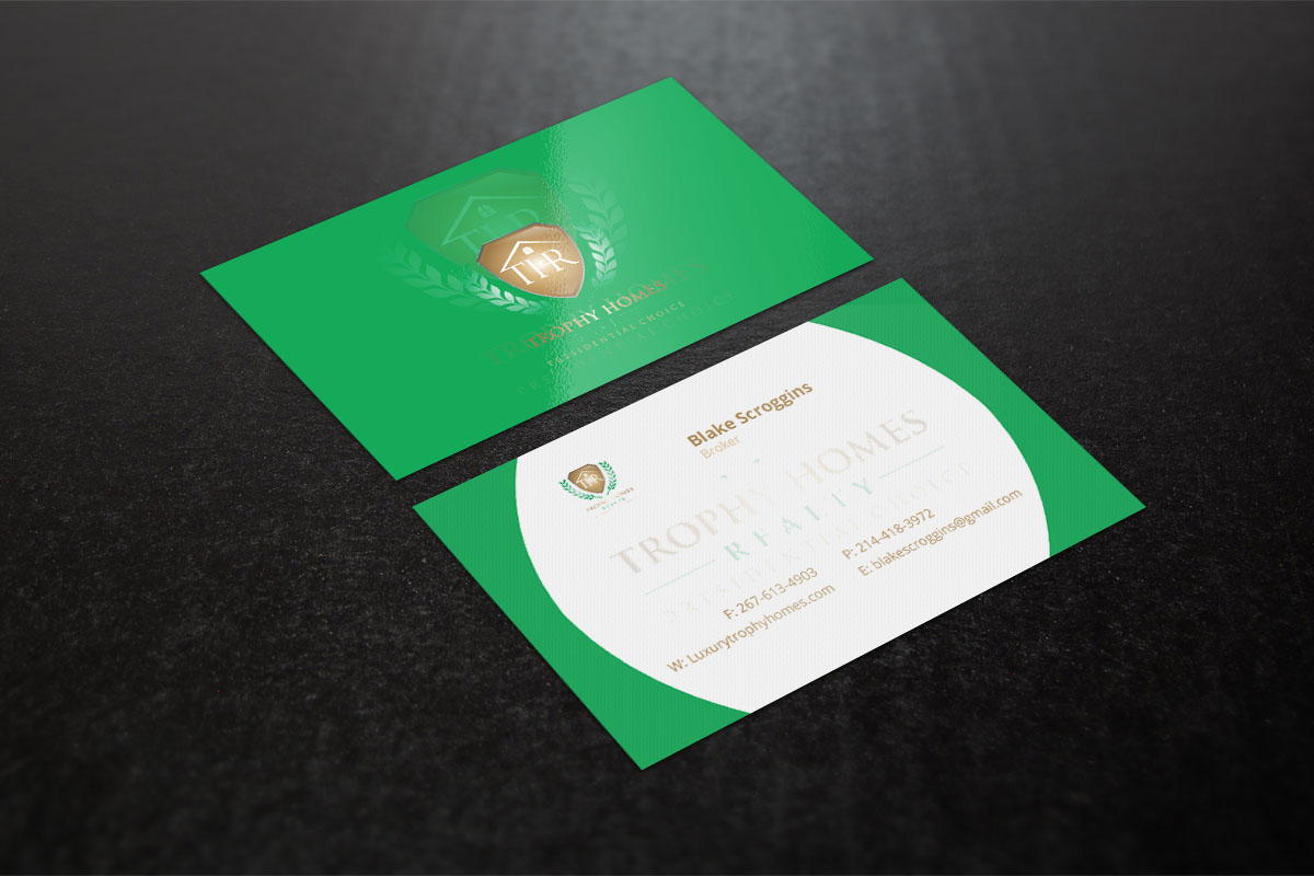 Diseño de Tarjeta de Presentación por Verified artistry (Design garden) para Trophy Homes Realty, LLC | Diseño #5062001