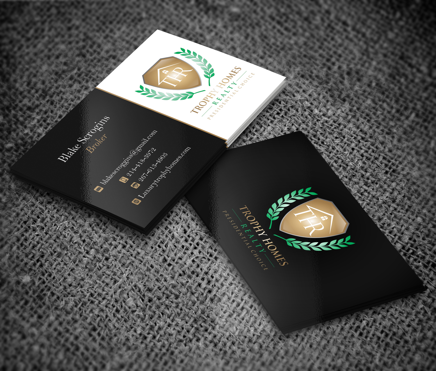 Business Card Design by Bran Design for Trophy Homes Realty, LLC | Design #5108084