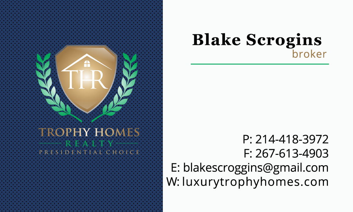 Business Card Design by IgorShcherbakov for Trophy Homes Realty, LLC | Design #5103778