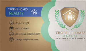 Business Card Design by DilZhan for Trophy Homes Realty, LLC | Design #4991771