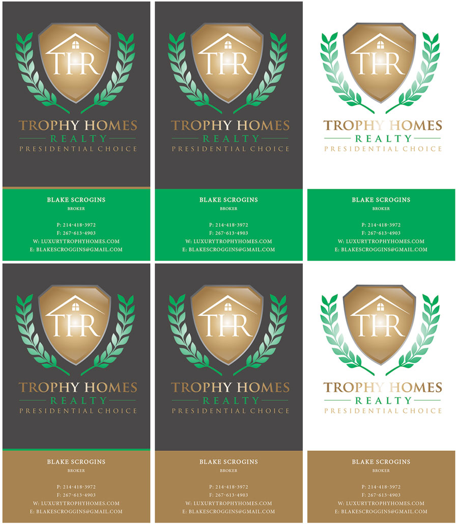 Business Card Design by ika_design21 for Trophy Homes Realty, LLC | Design #4991967