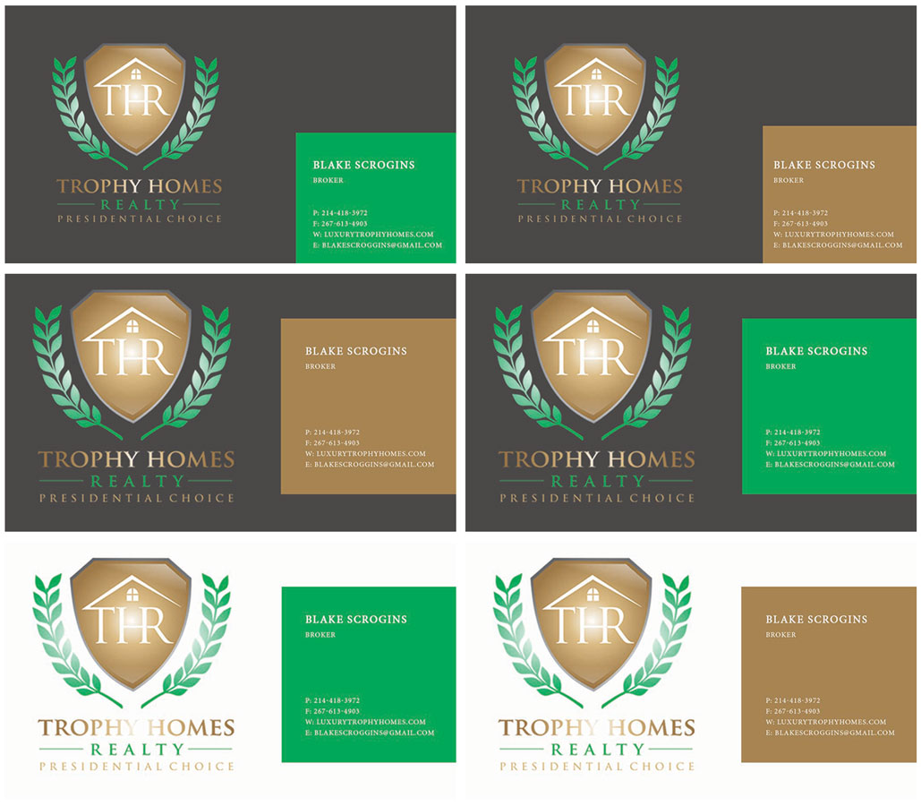 Business Card Design by ika_design21 for Trophy Homes Realty, LLC | Design #4992029