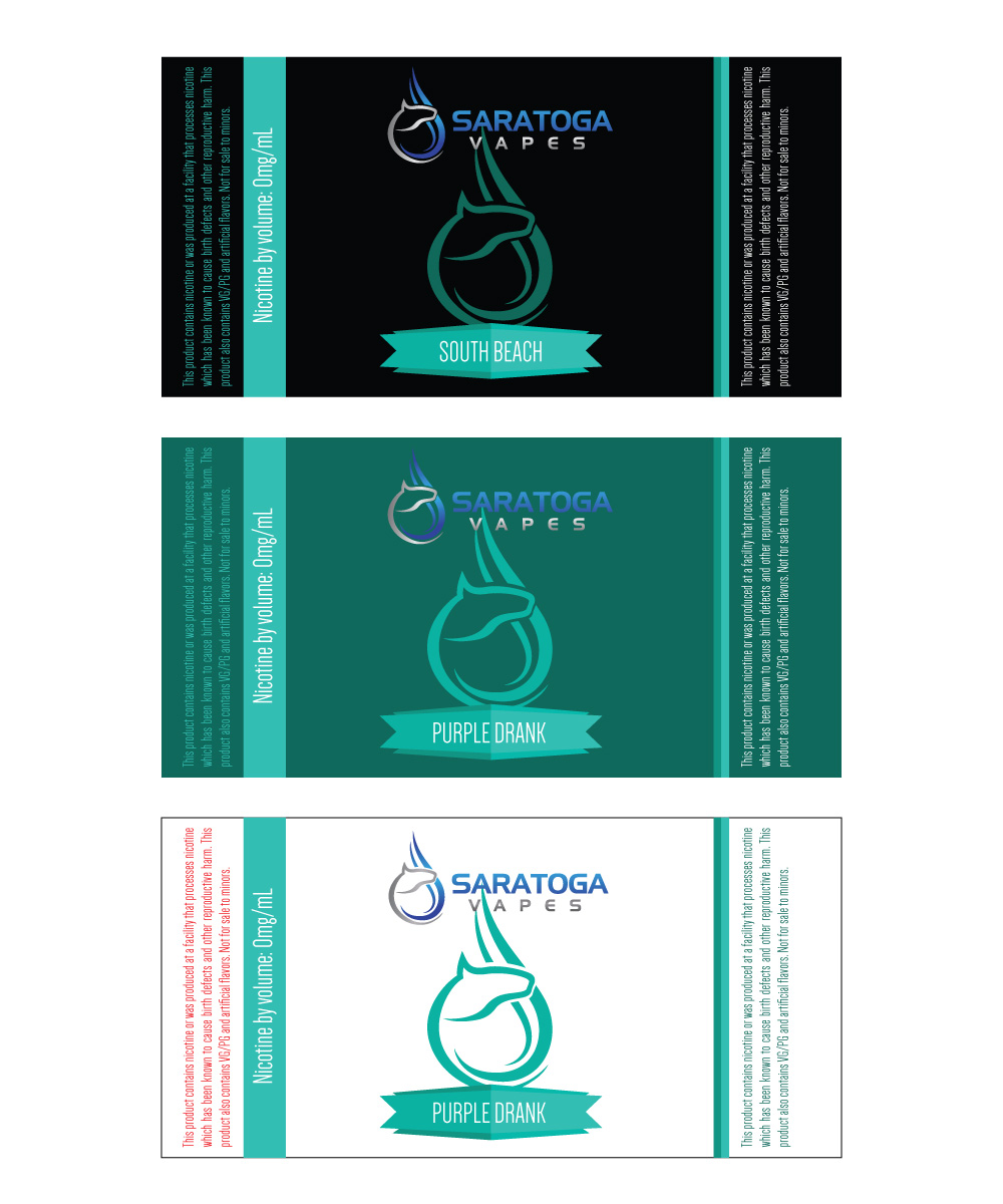 Design Étiquette par Sergio Coelho pour Saratoga Vapor Store, LLC | Design #4881484