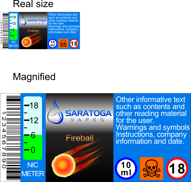 Label Design by lazardanlucian for Saratoga Vapor Store, LLC | Design #4879436