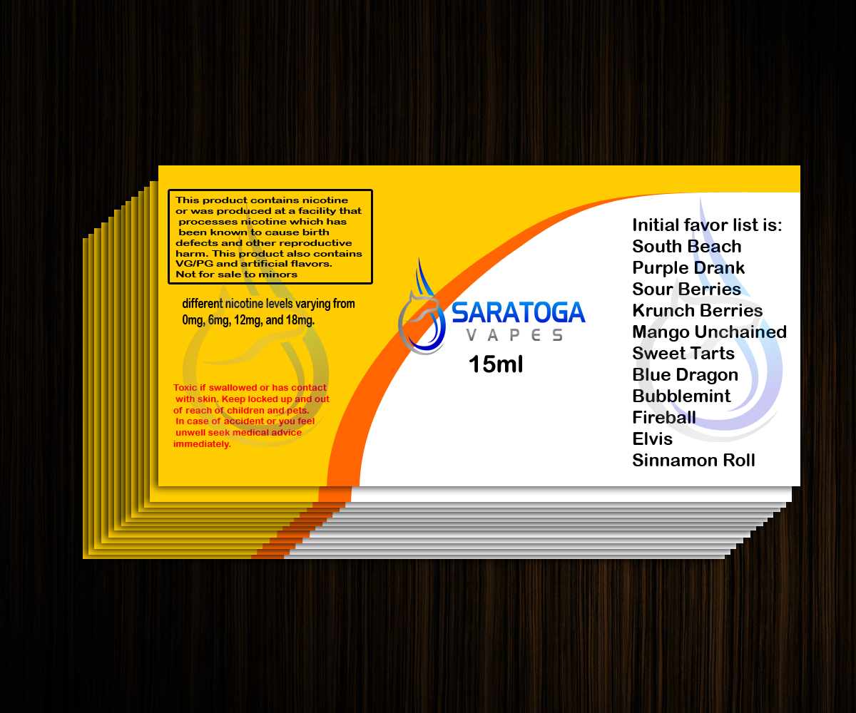 Design Étiquette par jonesdaniel pour Saratoga Vapor Store, LLC | Design #4882715
