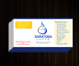 Design Étiquette par jonesdaniel pour Saratoga Vapor Store, LLC | Design : #4882889