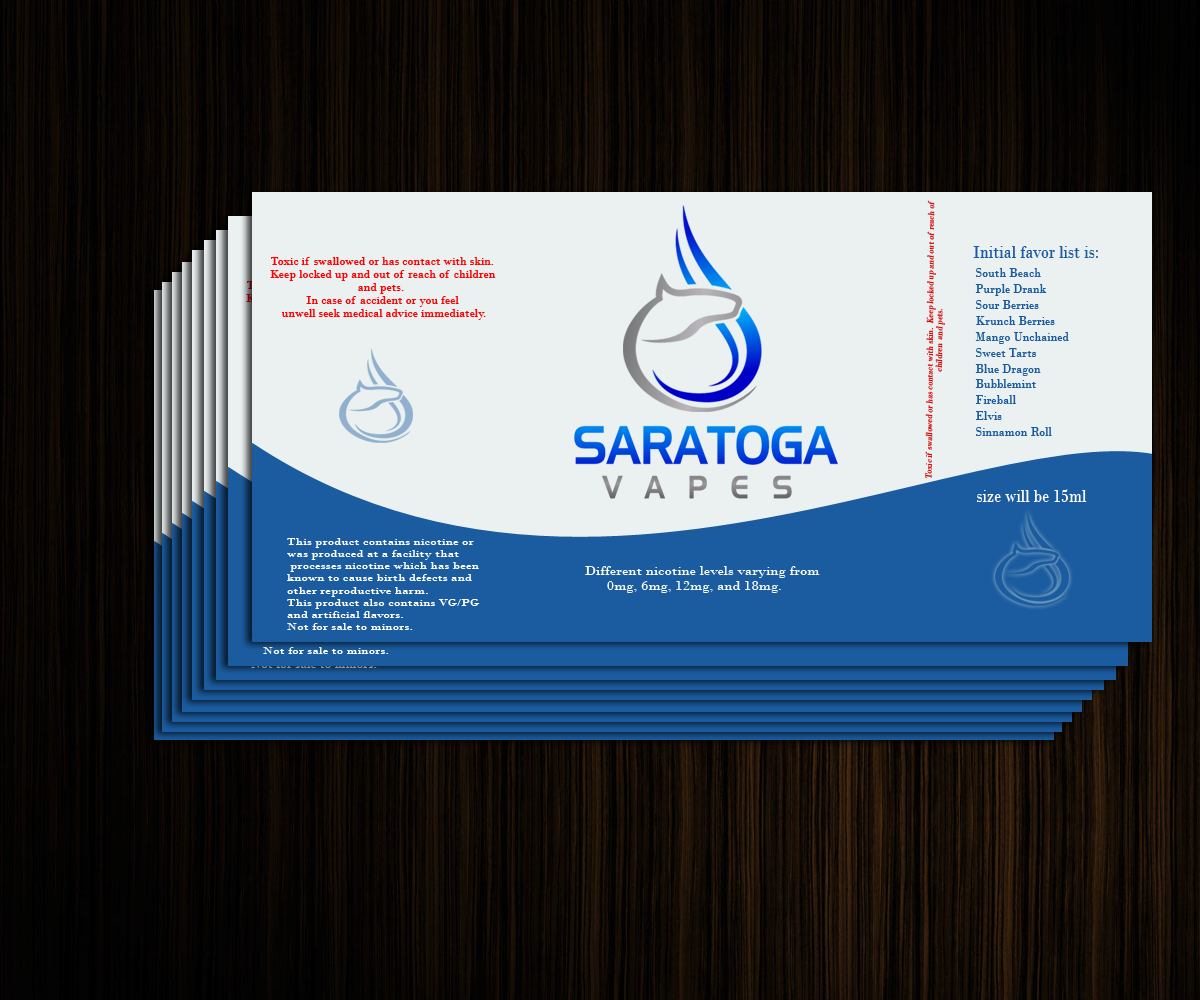 Etikett-Design von jonesdaniel für Saratoga Vapor Store, LLC | Design #4883155