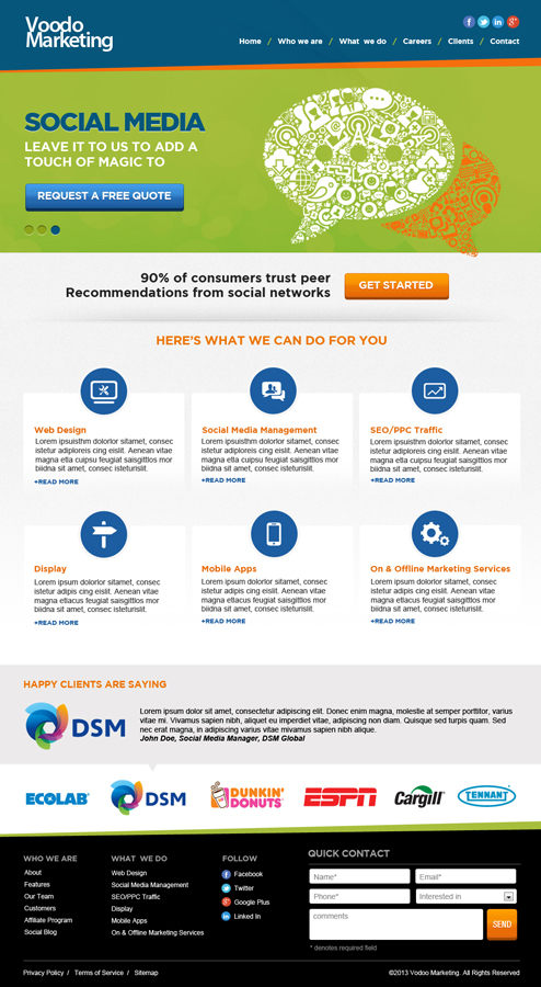 Web Design by Sky Ram for Voodo Marketing | Design #1407686
