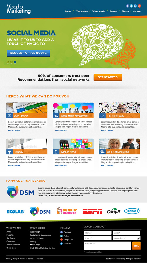 Web-Design von Sky Ram für Voodo Marketing | Design #1409273