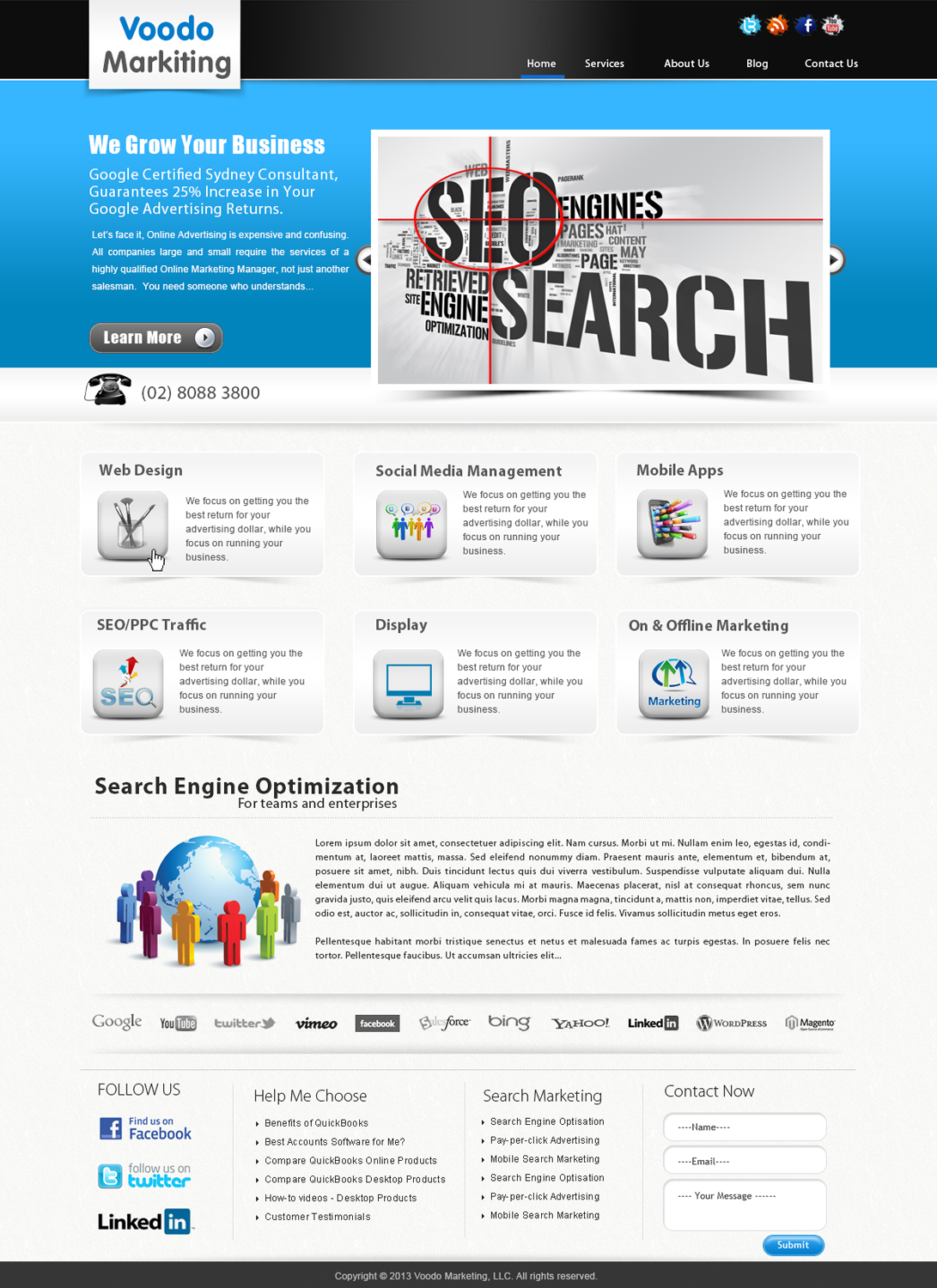 Web Design by webxvision for Voodo Marketing | Design #1411405
