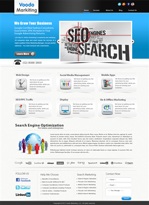 Web Design by webxvision for Voodo Marketing | Design: #1411405